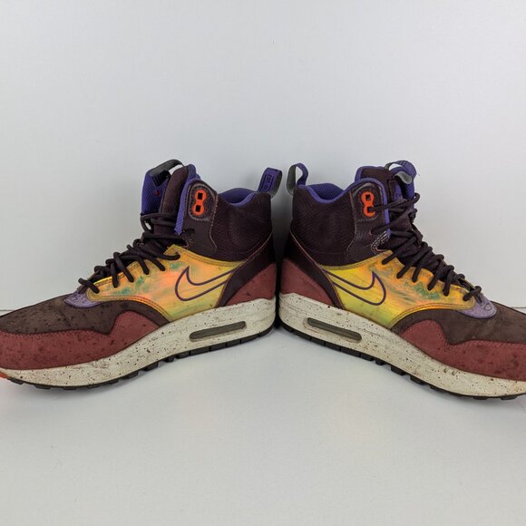 Nike Air Max 1 Sneakerboot Mid Deep Burgundy Iridescent 685269 600 W 7.5 | M 6. - Picture 3 of 9